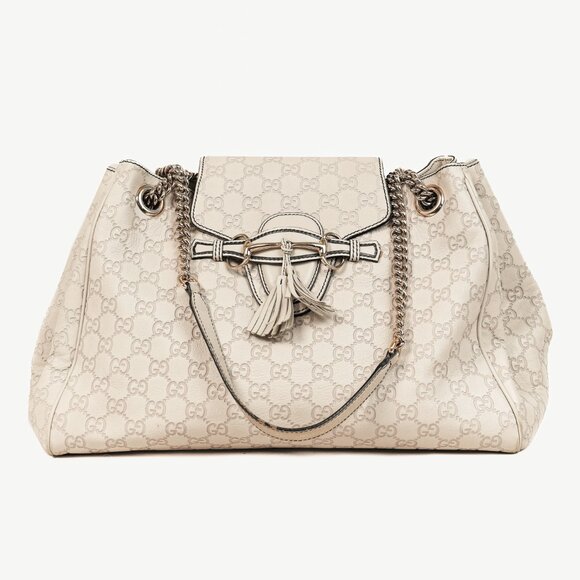 Gucci Medium Emily Off-White Guccissima Leather Shoulder Bag - Picture 1 of 13